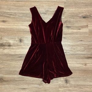 Design lab maroon velvet romper